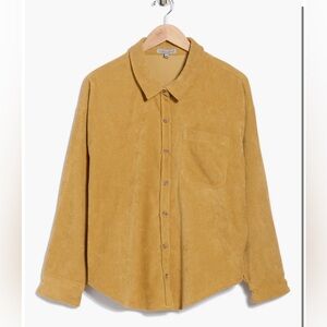 Wishlist Apparel, Oversize Corduroy Shacket in Mustard (brownish hue)